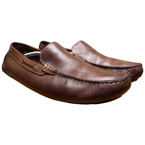 VIA SPIGA Drive Along Men\'s 9.5 Brown Genuine Leather Driving Casual Shoes main image 11